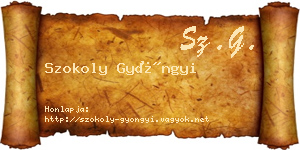 Szokoly Gyöngyi névjegykártya