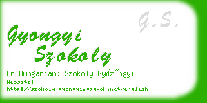 gyongyi szokoly business card
